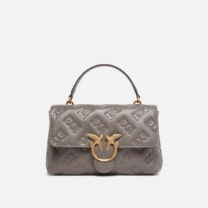 Borsa a tracolla media Love Bag Puff in nappa logata