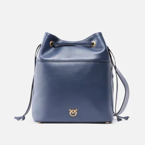Borsa a spalla secchiello in pelle con logo Love Birds