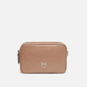 Camera Bag media a tracolla in pelle chevron