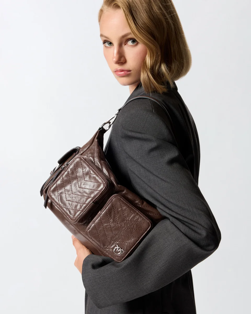 Borsa a mano Cargo Bag media in pelle con tasche - immagine 6