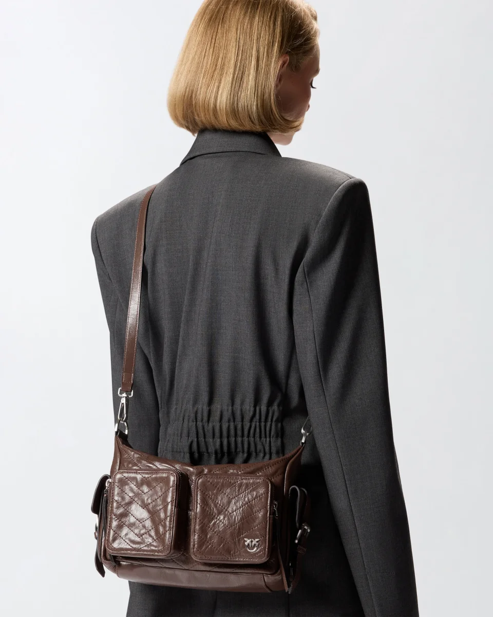 Borsa a mano Cargo Bag media in pelle con tasche - immagine 8