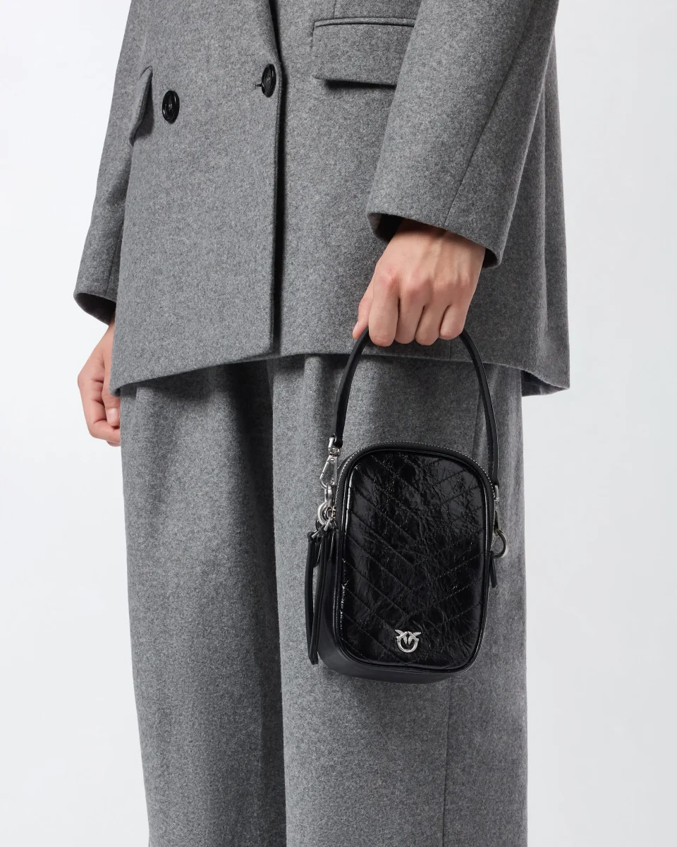 Piccola borsa a mano in pelle chevron - immagine 6