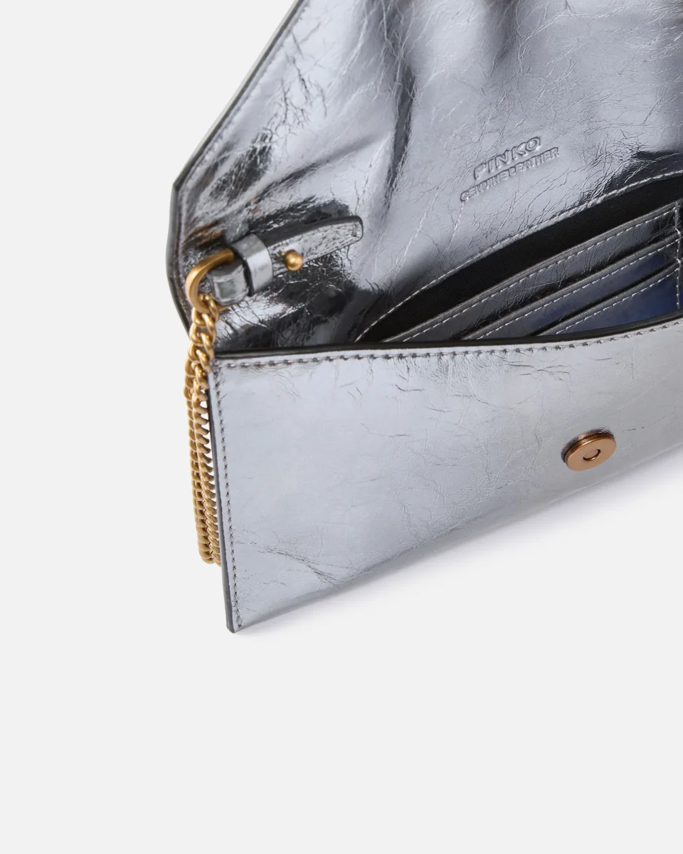 Bustina in pelle metallizzata con logo Love Birds - immagine 5