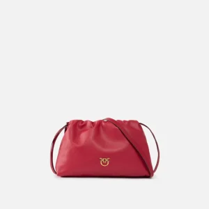 Borsa a spalla piccola in pelle con coulisse