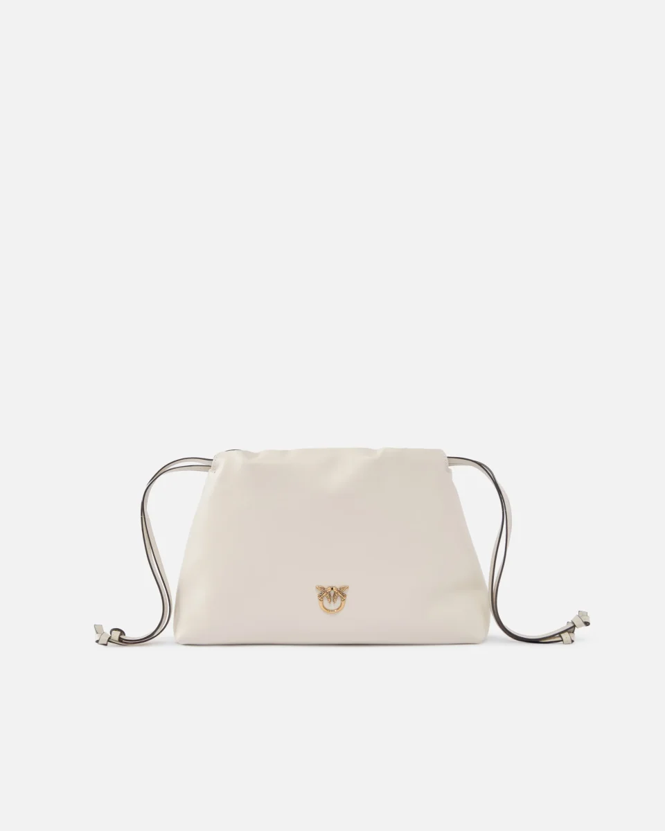 Borsa a spalla piccola in pelle con coulisse