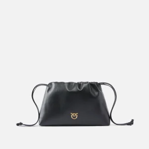 Borsa a spalla piccola in pelle con coulisse