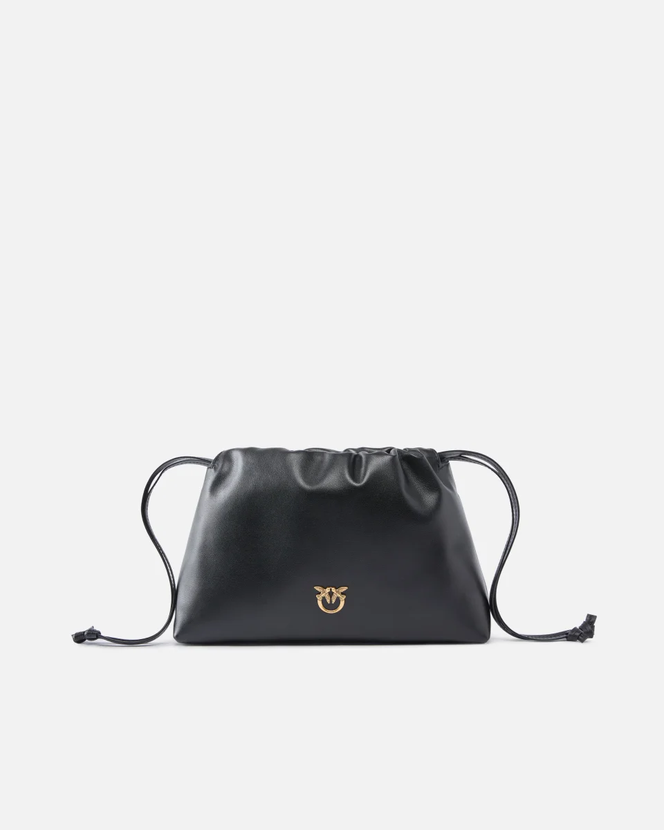 Borsa a spalla piccola in pelle con coulisse