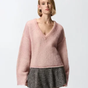 Maglione ampio in misto lana mohair