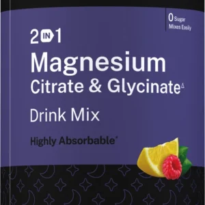 2 in 1 Magnesium Citrate & Glycinate Drink Mix (Raspberry Lemon), 16 oz (453 g) Bottle